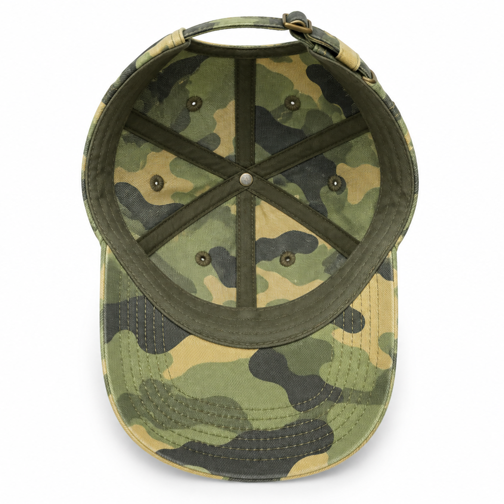 Camo field cap, inside view